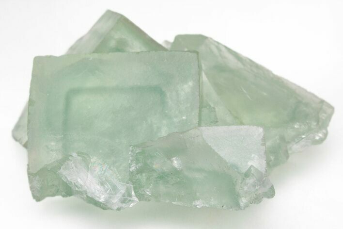 Green Cubic Fluorite Crystals with Phantoms - China #216243